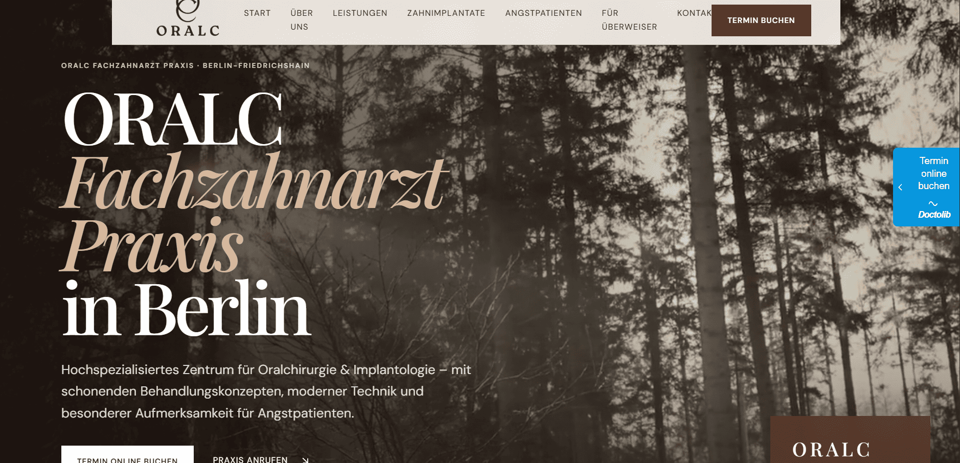 Vorschau der Website ORALC Fachzahnarzt Praxis in Berlin